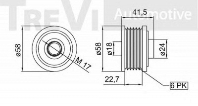 TREVI AUTOMOTIVE ap1092 -  Механизм свободного хода генератора
